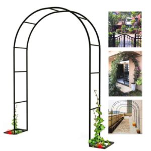 heavy duty metal pergola arbor arch, outdoor garden lawn backyard patio, wedding bridal party elegant decorations, easy to assemble, over 7-ft, 1 pack