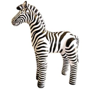 Jet Creations 60" Tall Inflatable Zebra Toy, White with Black Stripes Realistic Animal Figure, Africa Safari Party Decoration, Party, Pool, Birthday, Wildlife Photo Prop, 1 pc