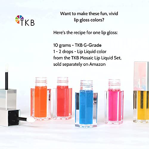 TKB High Shine Lip Gloss Top Coat (G-Grade)- High Shine, Ready To Wear Clear Lip Gloss, DIY Lip Gloss, Mineral Oil Free 5.5oz (156g)