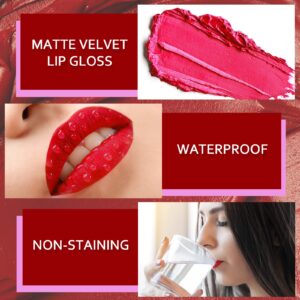 Luxsea Matte Liquid Lipstick Set 24 Colors Shining Lip Gloss Set Waterproof Long Lasting Lip Kit High Pigmented Moisturizing Lipstick Set for Women Girls (24 Colors)