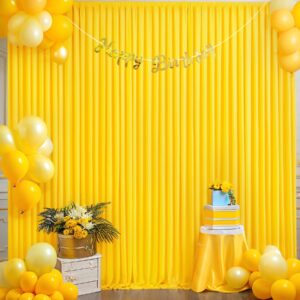 yellow backdrop curtain for parties wrinkle free lemon yellow photo curtains backdrop drapes fabric decoration for birthday party wedding baby shower 5ft x 7ft,2 panels