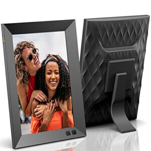 lola smart digital picture frame with buttons, 8 inch, wi-fi, share moments instantly via e-mail or app - black