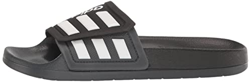 adidas Unisex Adilette Slide Sandal, Core Black/White/Grey Six, 11 US Women