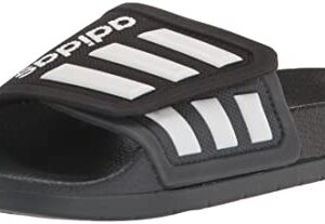 adidas Unisex Adilette Slide Sandal, Core Black/White/Grey Six, 11 US Women