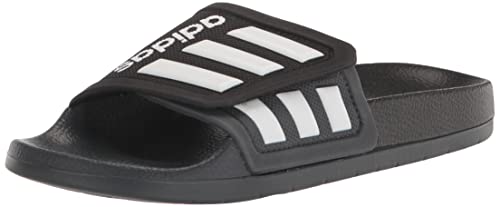 adidas Unisex Adilette Slide Sandal, Core Black/White/Grey Six, 11 US Women