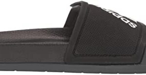 adidas Unisex Adilette Slide Sandal, Core Black/White/Grey Six, 11 US Women