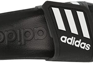 adidas Unisex Adilette Slide Sandal, Core Black/White/Grey Six, 11 US Women