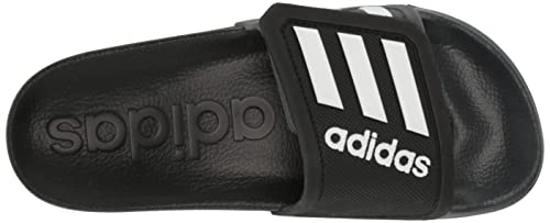 adidas Unisex Adilette Slide Sandal, Core Black/White/Grey Six, 11 US Women