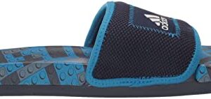 adidas Unisex Adilette Comfort Slides Sandal, Dark Blue/Chalk White/Blue Rush, 14 Women/13 Men