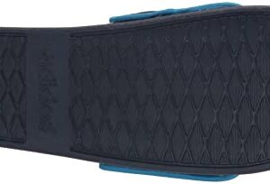 adidas Unisex Adilette Comfort Slides Sandal, Dark Blue/Chalk White/Blue Rush, 14 Women/13 Men