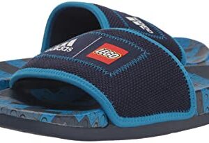 adidas Unisex Adilette Comfort Slides Sandal, Dark Blue/Chalk White/Blue Rush, 14 Women/13 Men