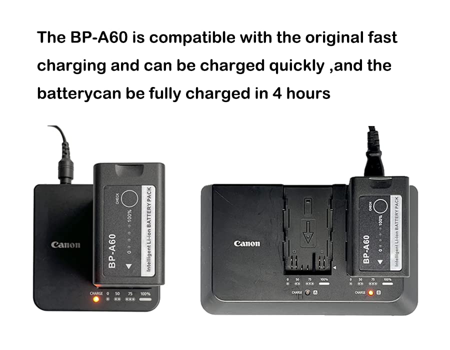 Fully Decoded Replacement Battery for Canon BP-A60 Compatible with EOS C200,EOS C70,C200B,C220B,EOS C300 Mark II,C300 MK III,C500 Mark II,X605 XF705 4K UHD(A60)