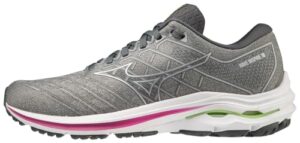 mizuno women's wave inspire 18 running shoe, ultimate grey/silver, 9