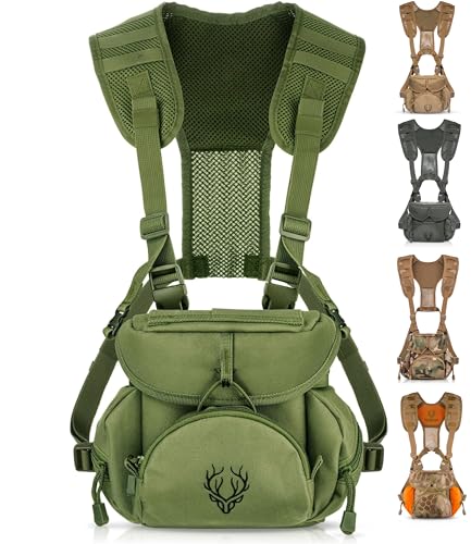 Binocular Harness Chest Pack for Men and Women - Our Bino Harness and case is Great for Hunting, Hiking, and Shooting - Bino Straps Secure Your Binoculars - Holds rangefinders, Phones, Bullets, ect