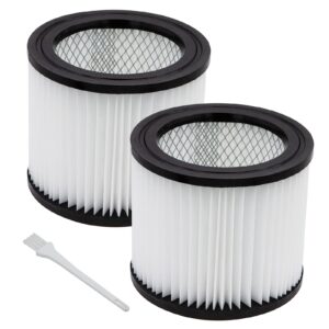 vypart 90398 hepa replacement filter small cartridge vacuum filter pack of 2 fit for shop-vac 90398/118692, 9039800, 903-98, 903-98-00 wet and dry vacuum (2 filters+ 1 brush)