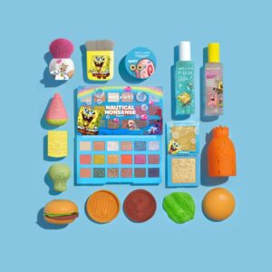 wet n wild SpongeBob Squarepants Makeup Collection PR Box - Makeup Set with Versatile Brushes, Unique Sponges,Vibrant Buildable & Blendable Palettes, Cruelty-Free & Vegan