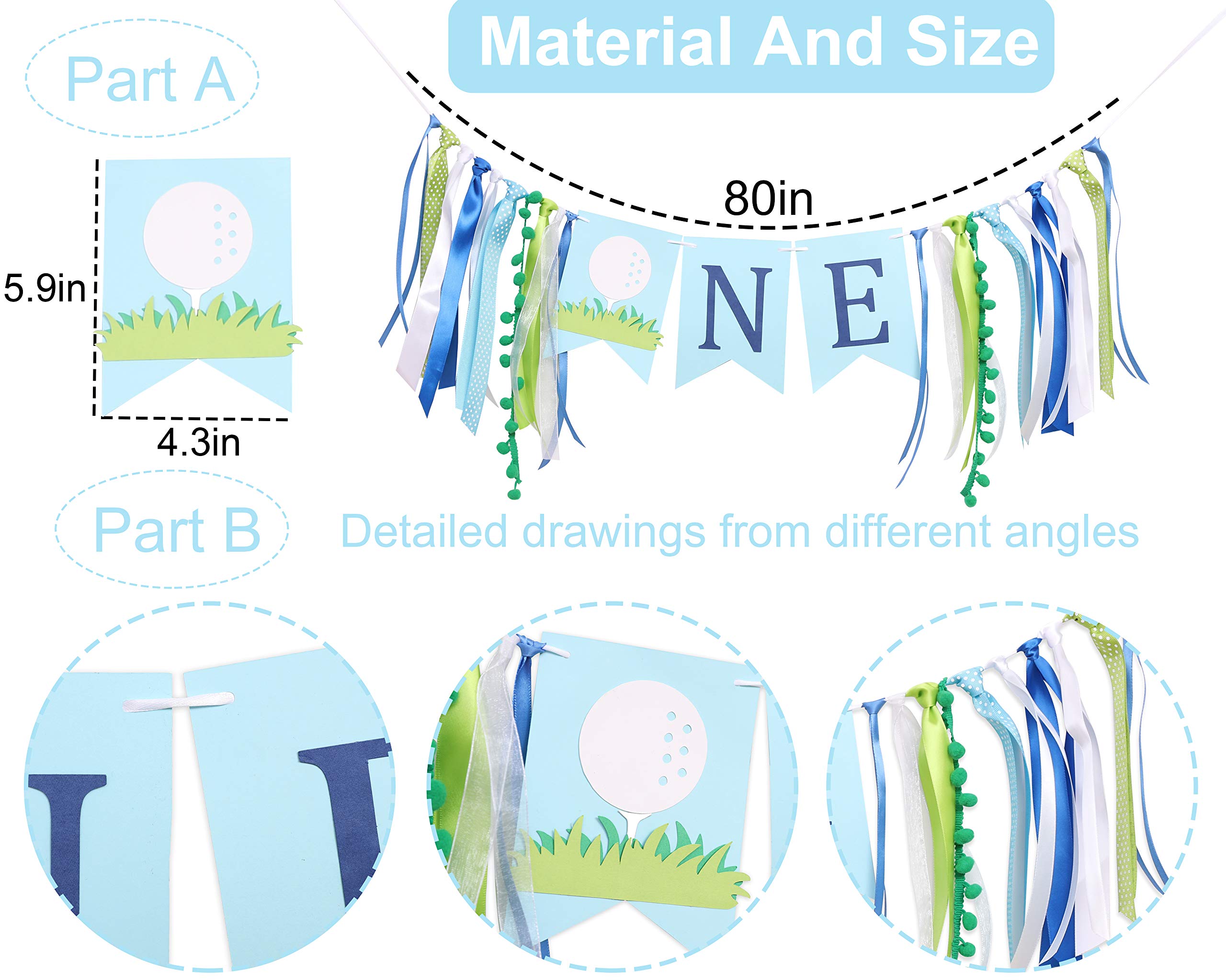 Golf 1st Birthday high Chair Banner - Golf 1st Birthday Party Decorations in one, Golf seat high Chair Banner, Birthday Party Banner, Cake Smashing, Photography Props.