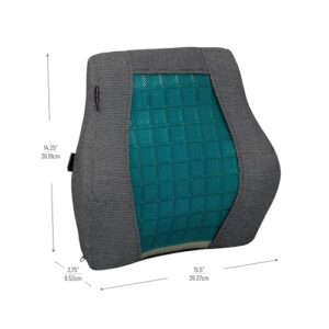 Mind Reader Ergonomic Lower Back Cushion, Office Chair, Posture Corrector, Memory Foam, 15.5" L x 3.75" W x 14.25" H, Black