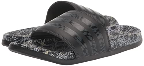 adidas Women's Adilette Comfort Slides Sandal, Core Black/Core Black/Almost Pink, 8