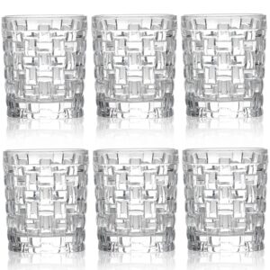 dicunoy 6 pack juice drinking glasses, 8 oz water glasses with heavy base, crystal small beverage cups for soda, water, milk, whisky, beer, cocktail