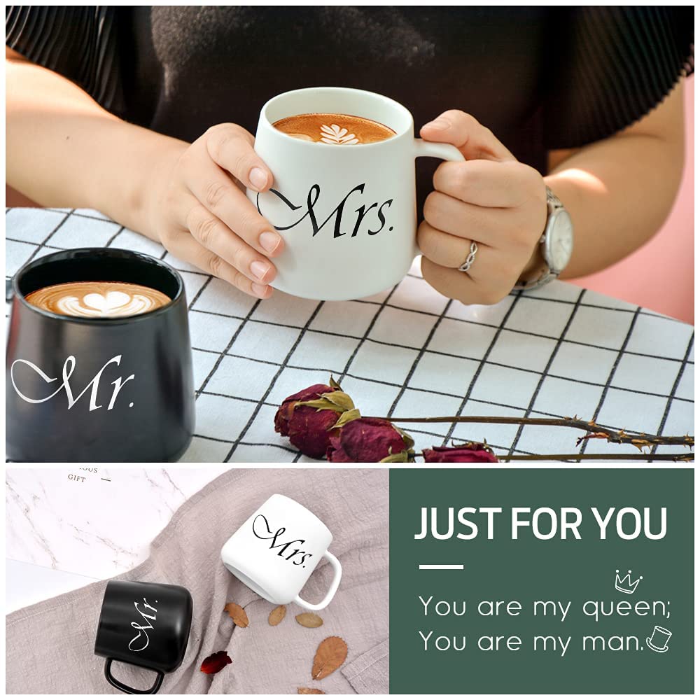 MCleanPin Mr and Mrs Coffee Mugs Set, Wedding Anniversary Presents for Couples Mugs, Bridal Shower Gifts Engagements Gifts, Couple Mugs Gifts,Newlyweds Couples