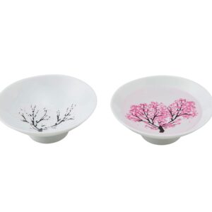 丸モ高木陶器 Japanese Sakura Cherry Blossom Color Changing Sake Cups (Pair), Magical Blooming Sake Cups