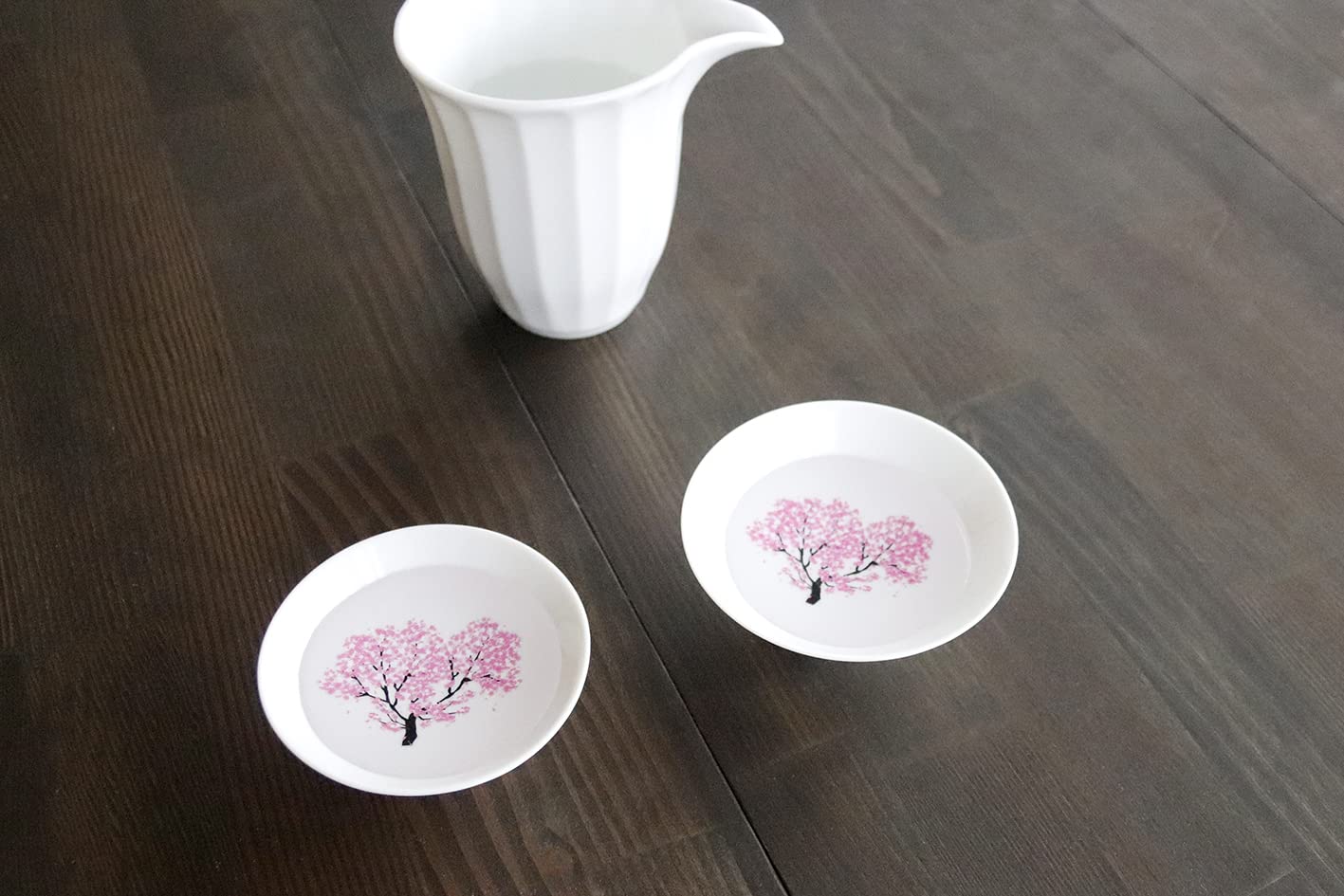 丸モ高木陶器 Japanese Sakura Cherry Blossom Color Changing Sake Cups (Pair), Magical Blooming Sake Cups