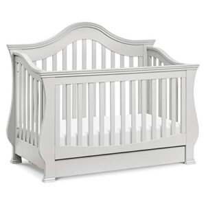 davinci ashbury 4-in-1 convertible crib with toddler bed conversion kit in cloud grey, greenguard gold certified