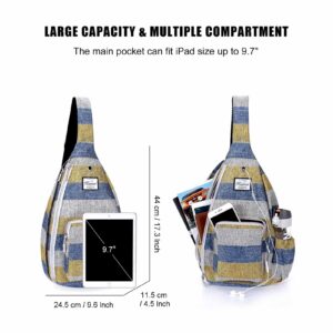 Kamo Sling Backpack Chest Shoulder Bag Crossbody Cycling Travel Hiking Daypack for Men Women With Earphone Hole