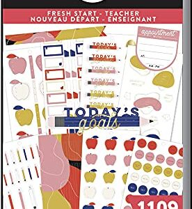 The Happy Planner Sticker Value Pack - Planner & School Accessories - Fresh Start Teacher Theme - Multi-Color - Great for Planning & Assignments - 30 Sheets, 1109 Stickers