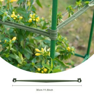 30PCS Stake Arms for Tomato Cage，Expandable Trellis Connectors-11.8" with 2 Buckles for Tomato Cage Attach 11mm Diameter Plant Stakes