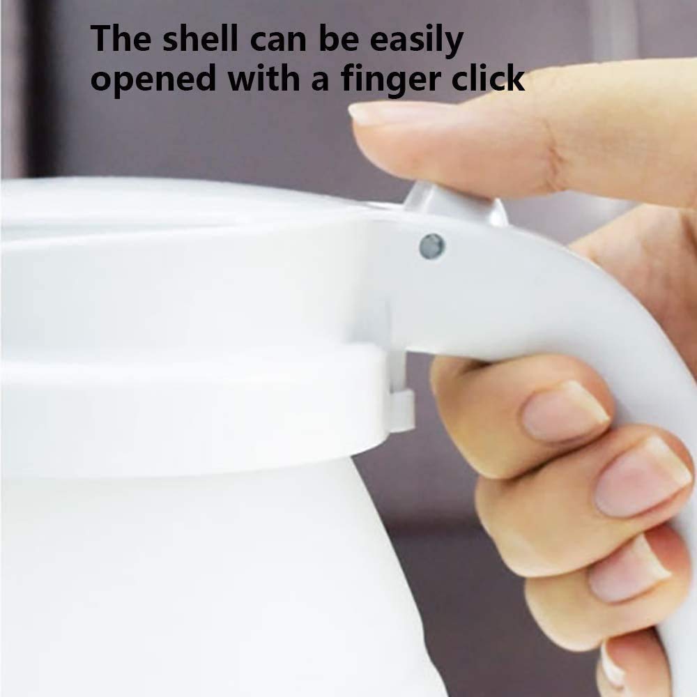 Foldable Portable Electric Kettle with Food Grade Silicone, 6 Mins Fast Water Boiling Tea Pot Coffee Pot for Camping or Travel, Collapsible Kettle with Separable Power Cord 110V US Plug 600ML White