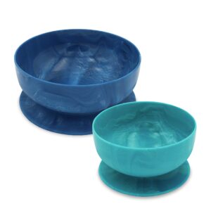 choomee silicone suction bowls | extra strong suction with firm bowl | ideal for infant and toddler baby led feeding | medium + small 2 ct