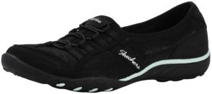 skechers women's spectacular breathe easy sneaker black/aqua 7.5