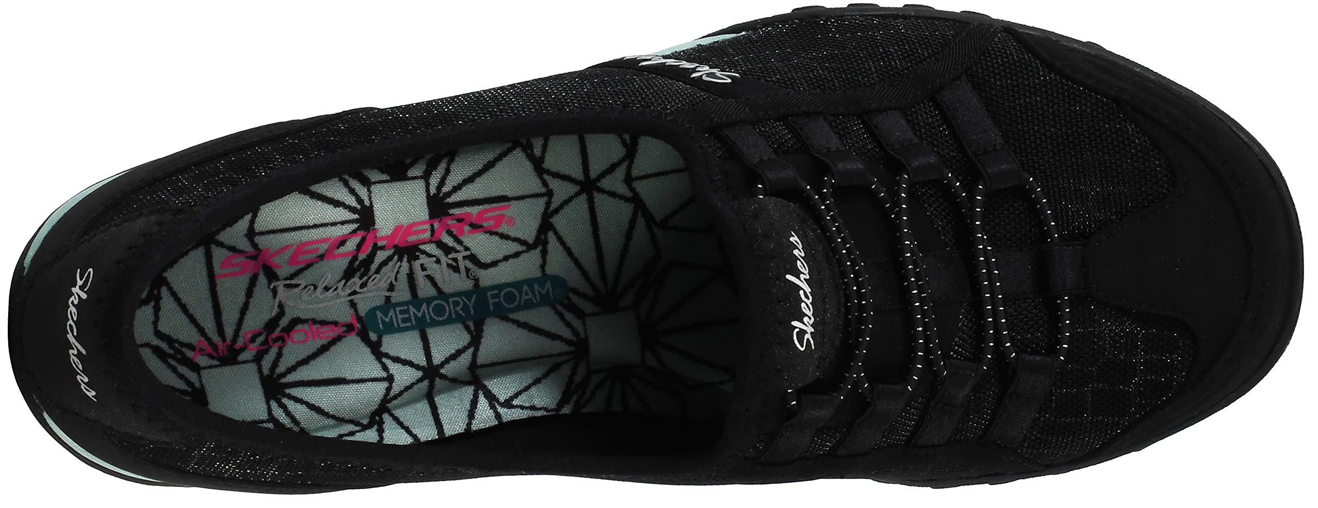 Skechers Women's Spectacular Breathe Easy Sneaker Black/Aqua 7.5