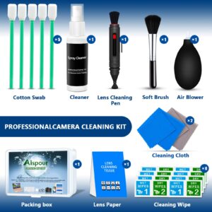 Aispour Camera Lens Cleaning Kit, 10-in-1 Camera Cleaning Kit, Camera Lens Cleaner and Camera Accessories, Includes Lens Cleaning Kit/Lens Cleaner/Lens Cleaning Pen/Soft Brush