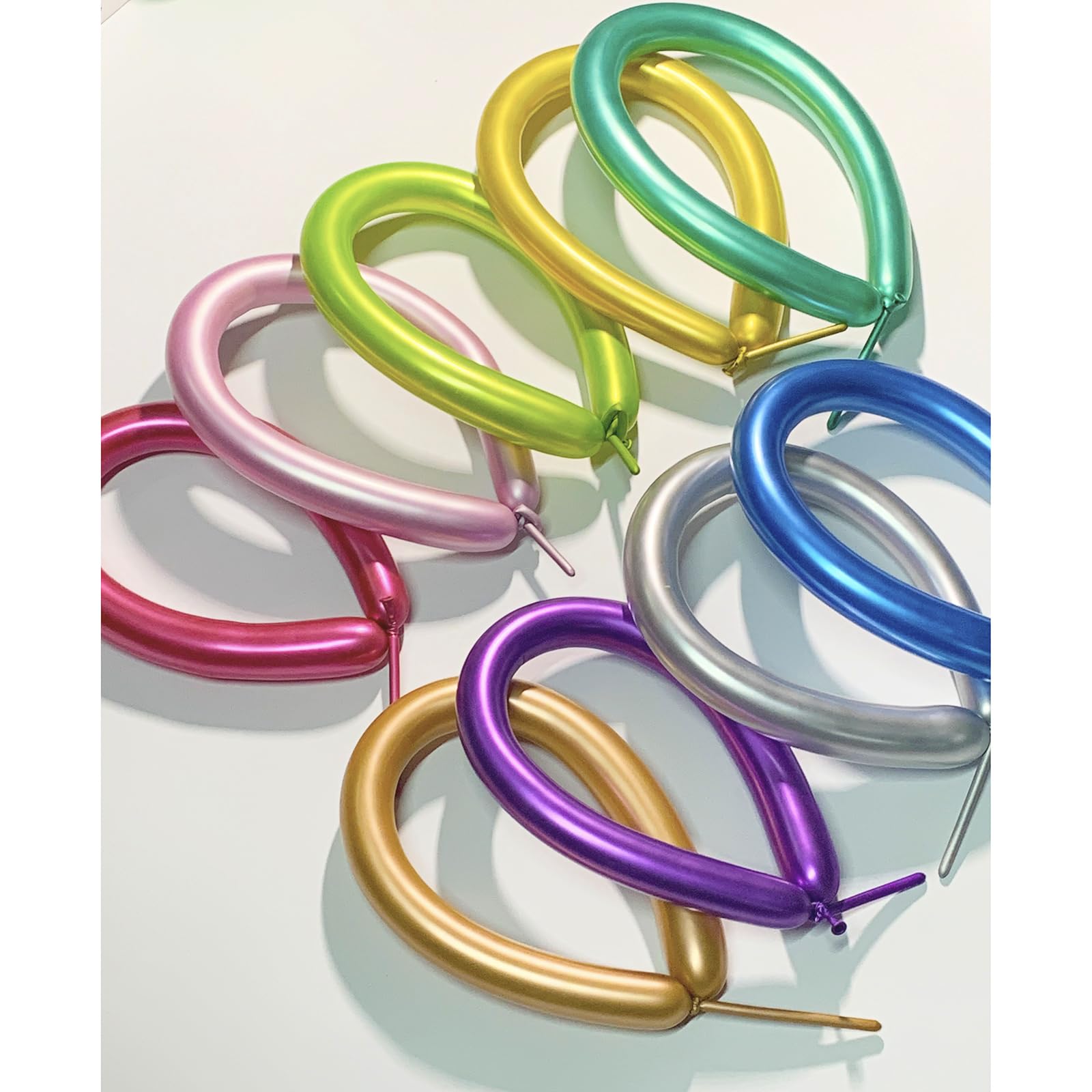 Metallic 260Q Balloons Long Balloons for Balloon Animals 100PCS Multicolored Long Chrome Balloons Modeling Magic Balloons Twisting Making Shape DIY Long Latex Balloons for Birthday Party Decoration