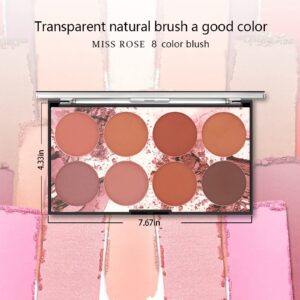 NewBang 8 Colors Blush Palette, Matte Mineral Blush Powder Bright Shimmer Face Blush,Contour and Highlight Blush Palette,Professional Facial Beauty Cosmetic Makeup Blush