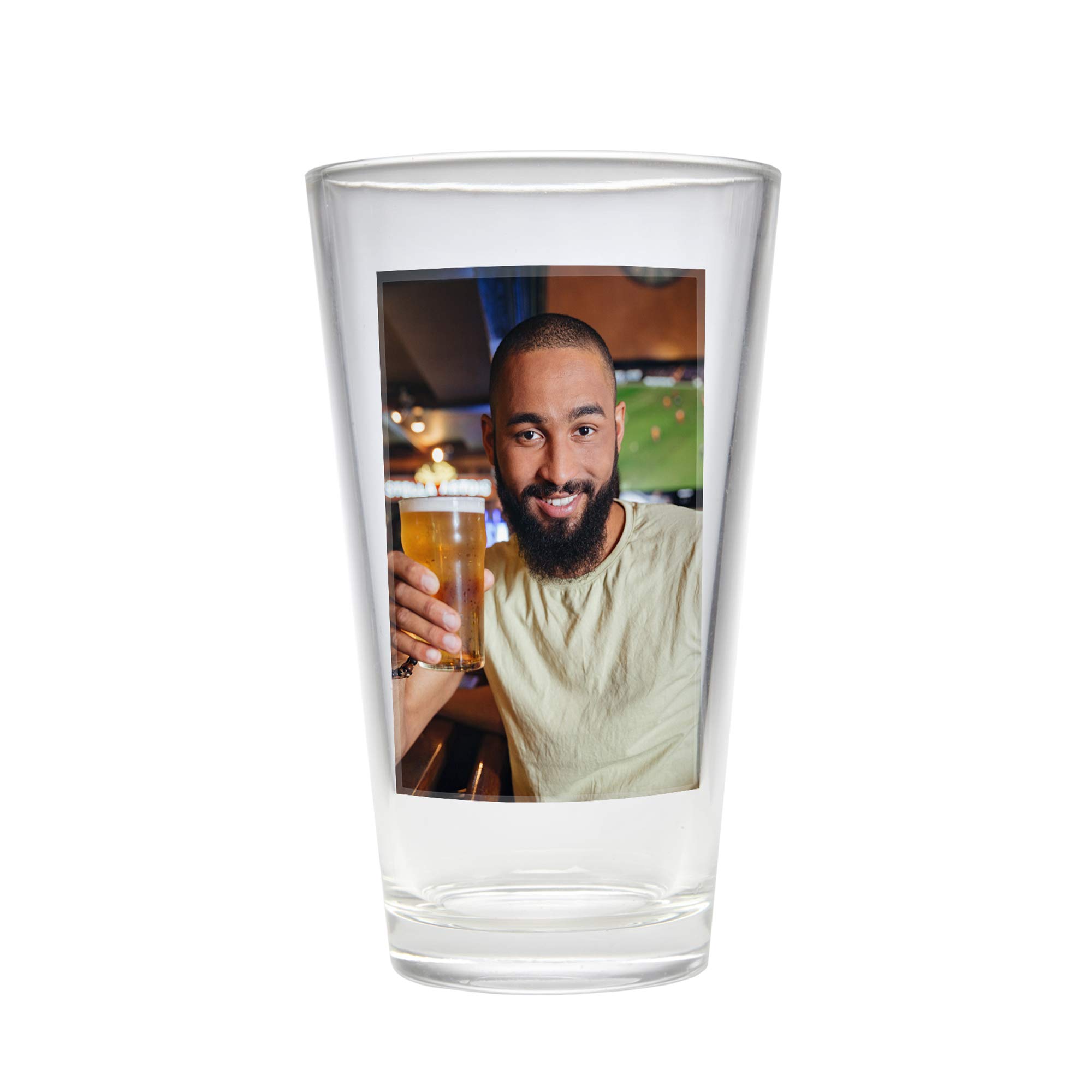 Let's Make Memories Personalized Photo Beer Glass - For Beer Fans - Photo Pint Glass - Single Beer Glass - 16oz