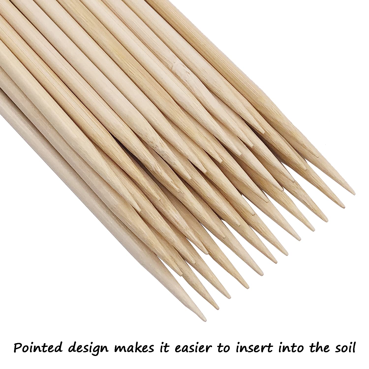 Bamboo Plant Stakes,HAINANSTRY Wood Plant Supports,Natural Bamboo Sticks for Plants/Floral/Potted Plant,Wooden Sign Posting Garden Sticks - 18 Inches 25 Pack