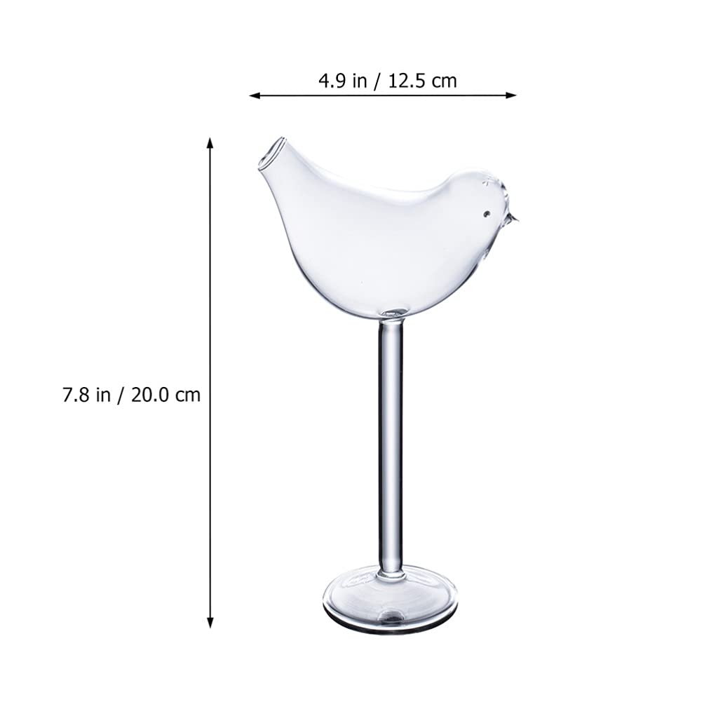 DOITOOL Coupe Glass 2 Pcs Cocktail Glass 150ml Bird Design Clear Juice Cup Individuality Glass Goblet Wine Decanter for Home Bar Restaurant Cocktail Glasses