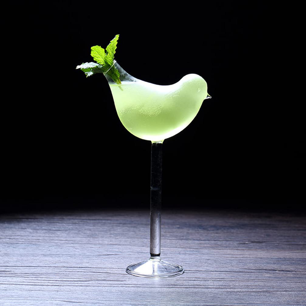 DOITOOL Coupe Glass 2 Pcs Cocktail Glass 150ml Bird Design Clear Juice Cup Individuality Glass Goblet Wine Decanter for Home Bar Restaurant Cocktail Glasses