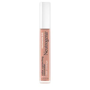 neutrogena clear coverage color correcting concealer makeup, lightweight concealer with niacinamide for dark spots, oil-, fragrance-, paraben- & phthalate-free, peach, 0.24 fl. oz