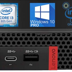 Lenovo ThinkCentre M720q Tiny Desktop Computer, Intel i3-8100, 16GB RAM, 512GB NVMe, 4K Monitor Support DisplayPort, HDMI, AC Wi-Fi, Bluetooth - Windows 10 Pro (Renewed)