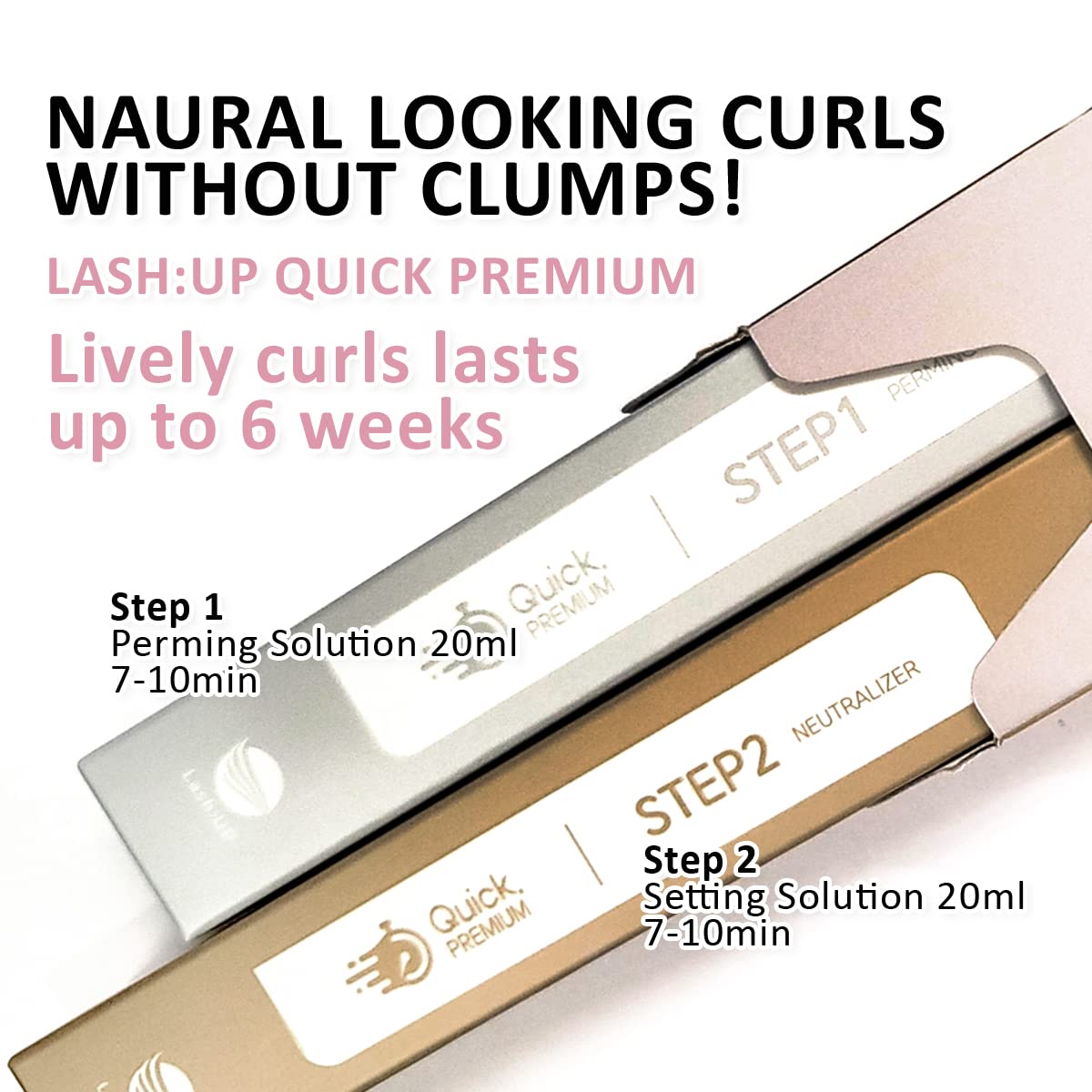 Lash Up, Eyebrow Lamination and Eyelash Lift, Step 1 and Step 2 tube set 20ml, Professional Quality lash perm set Prep by Amber Lash (QUICK PREMIUM)