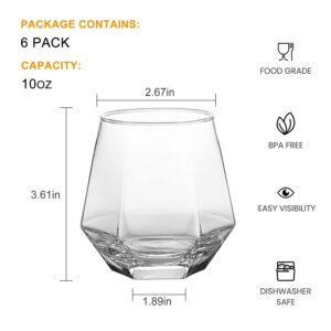 Clear Glass Beer Cups – 6 Pack – All Purpose Drinking Tumblers, 10 oz – Elegant Design for Home and Kitchen – Great for Restaurants, Bars, Parties – by Kitchen