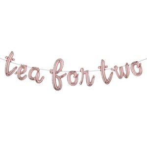 tea for two balloons tea party birthday party decor princess partea party decorations kids birthday decor tea second birthday balloon tea for 2 (l tea for two rose gold)