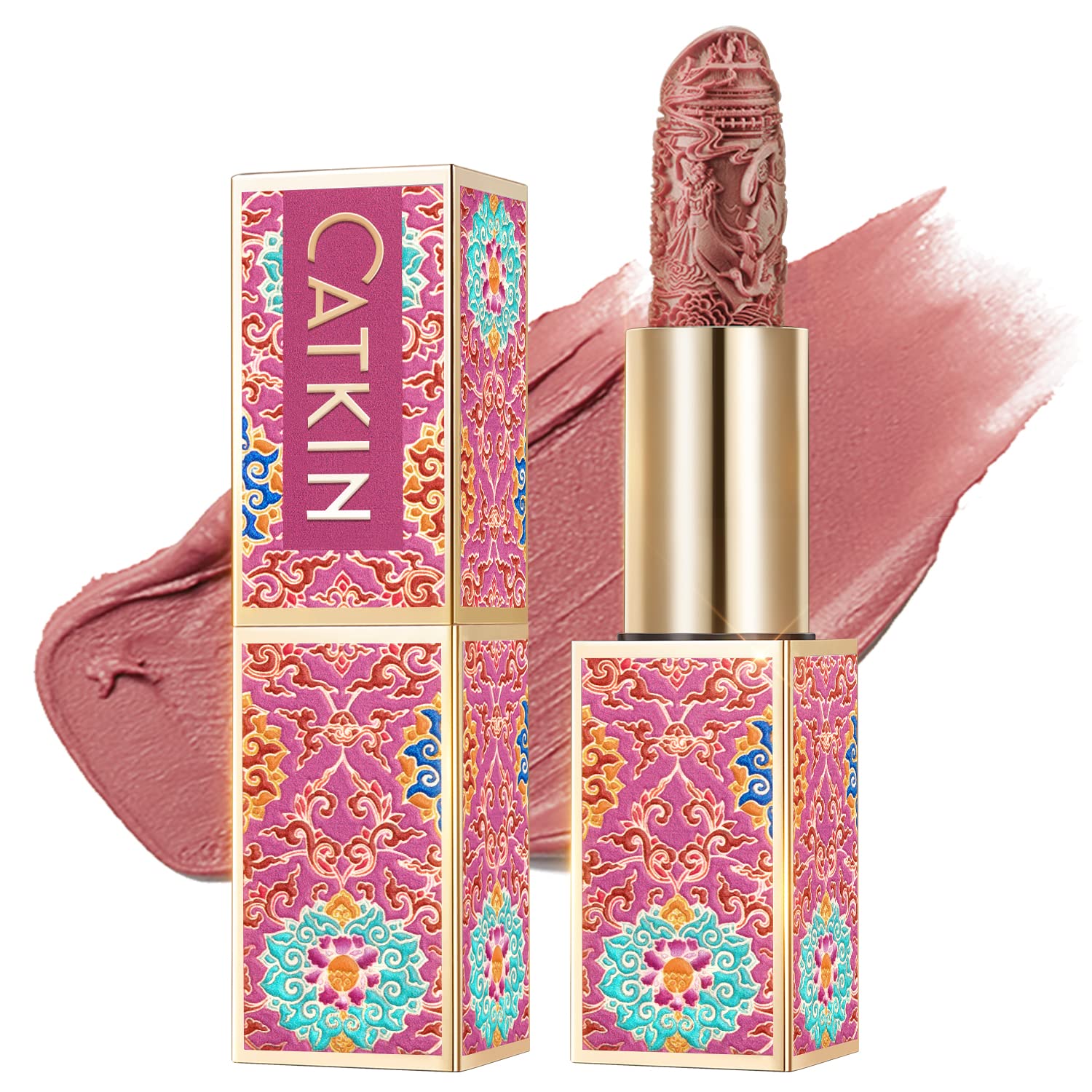 Catkin Matte Lipsticks Nude Lipstick Long Lasting Lipstick Lip Makeup Waterproof Matte Moisturizing Smooth Soft High Impact Lip Color Infused with Vitamin E and Avocado Oil