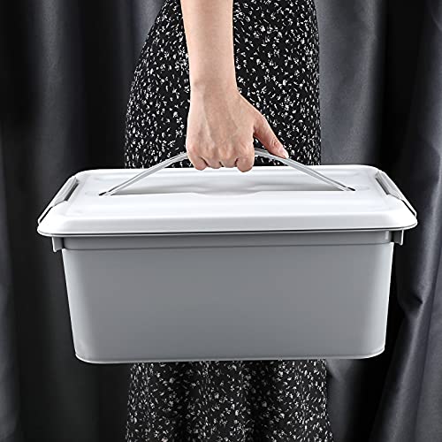 JUXYES Latchmate Stack Carry Storage Box with Divided Tray, Large Art Craft Supply Stackable Storage Container Bin with Handle Lid Latching Storage Container for School & Office Supplies