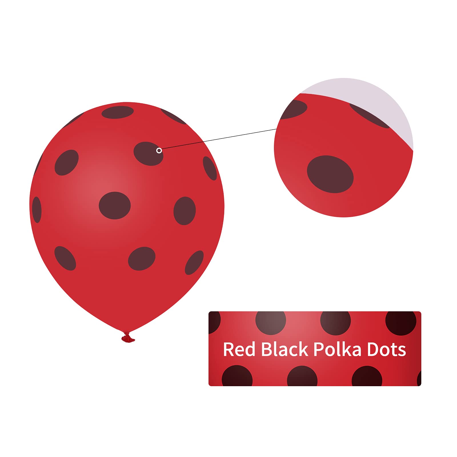 50 Pcs Ladybug Balloons Red Black Polka Dots Balloon 12 Inches Latex Party Balloon for Ladybug Theme Party Wedding Birthday Party Festival Decorations